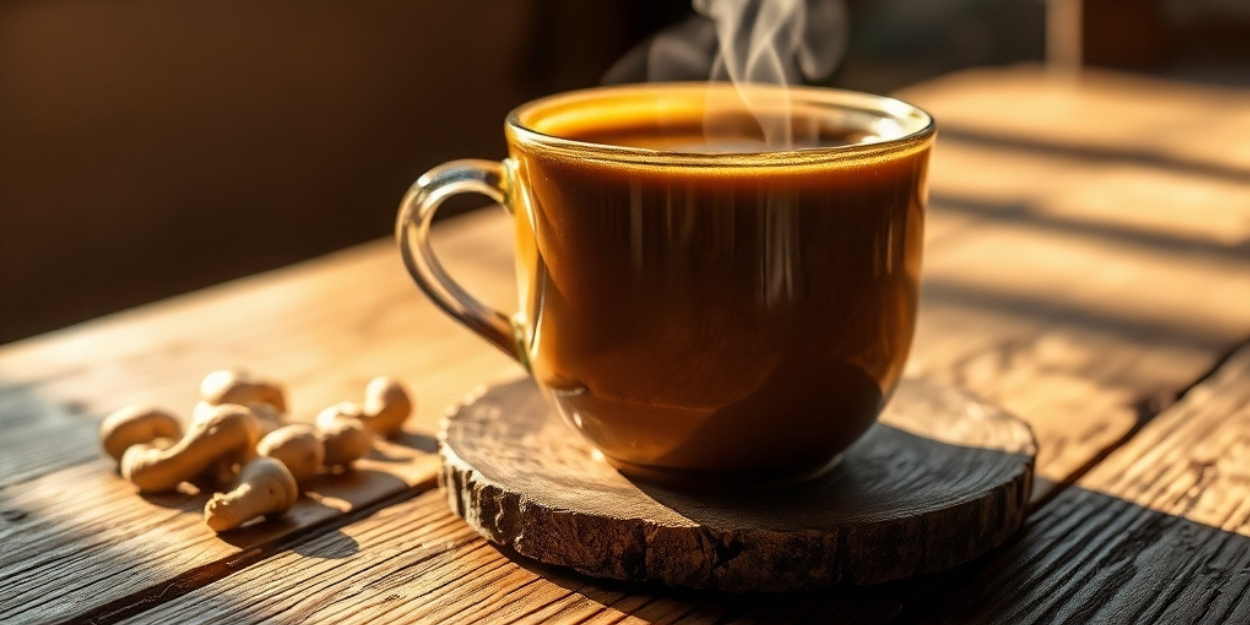 an image of a cup of hot coffee