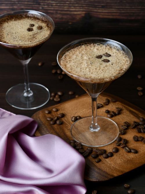A glass of Organic Coffee Martini