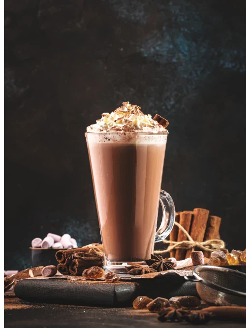 a glass of colombia mix mocha