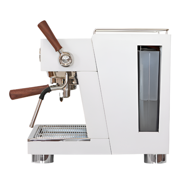 Side profile of White Variant Ascaso Baby T Plus Automatic Espresso Machine