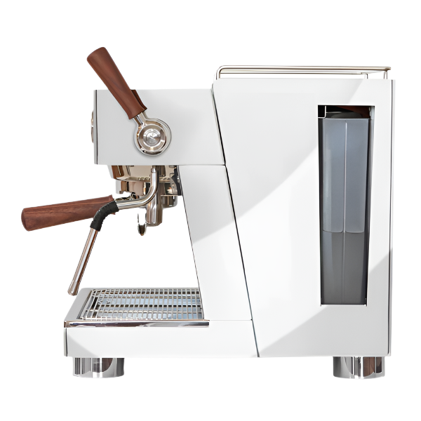 Left side profile of Inox Ascaso Baby T Plus Automatic Espresso Machine