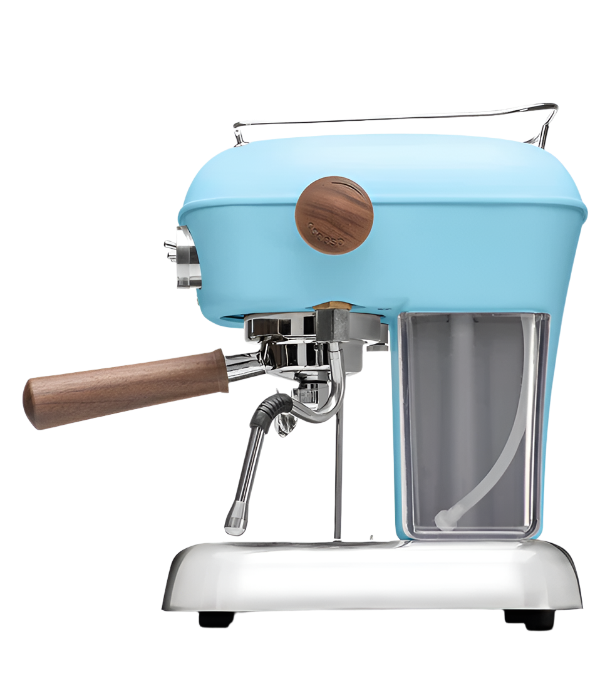 Left side View of Blue Ascaso Dream PID Espresso Machine