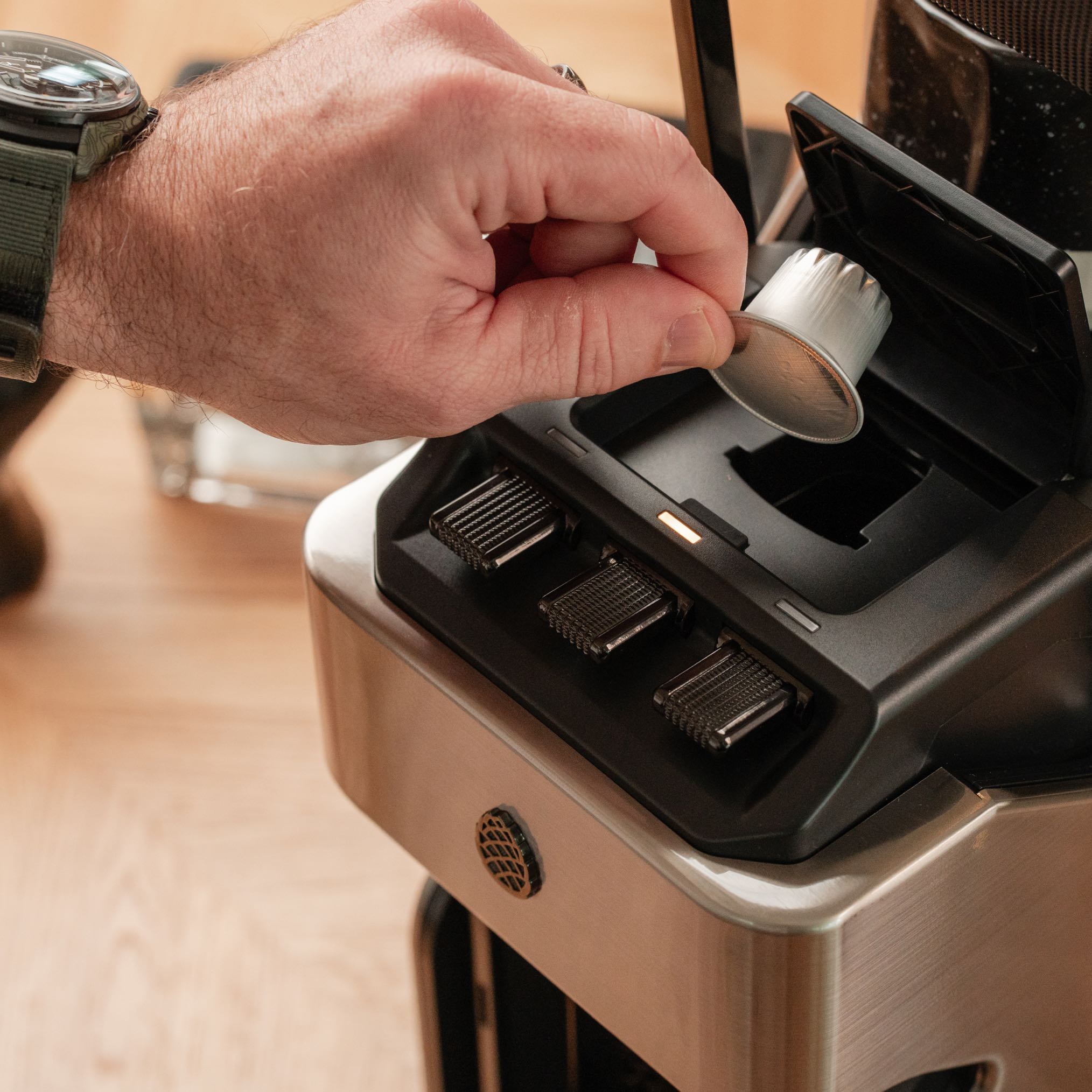 Milton Coffee Line1 Nespresso Compatible Brewer - Brushed Silver & Grain