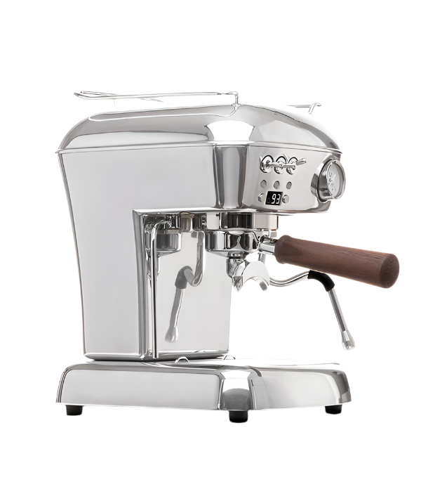 RIght Angled View of Aluminum Ascaso Dream PID Espresso Machine