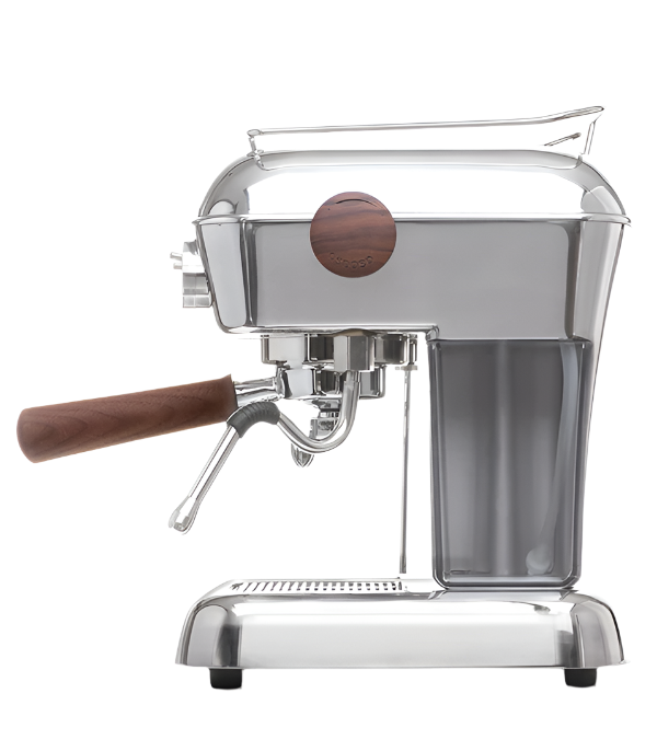 Left side view of Aluminum Ascaso Dream PID Espresso Machine