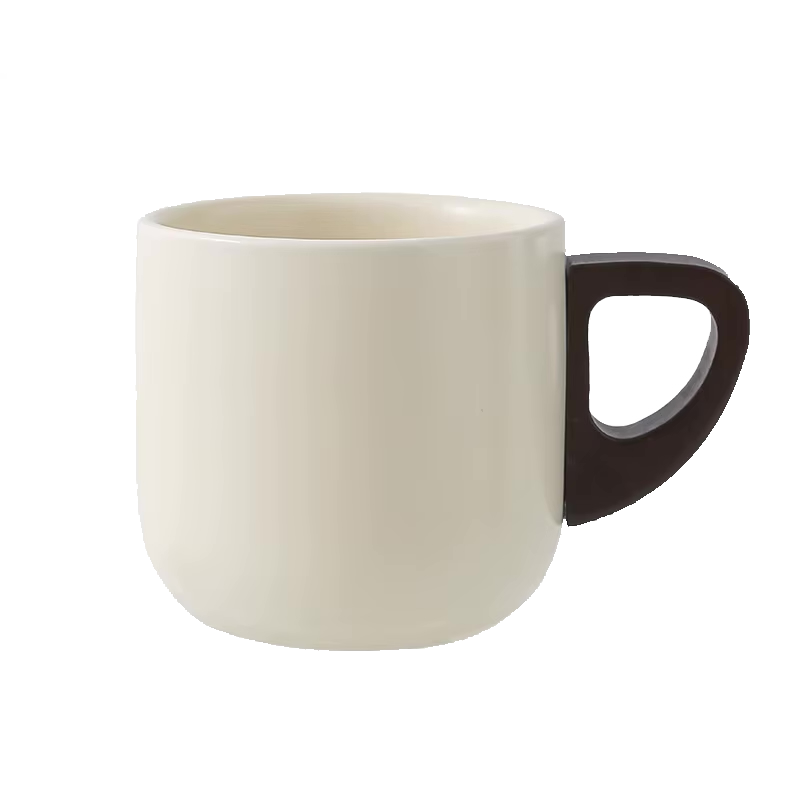 Handcrafted Ceramic Espresso Cup with Wooden Handles