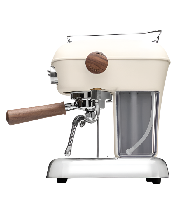 Left side of Cream Ascaso Dream PID Espresso Machine