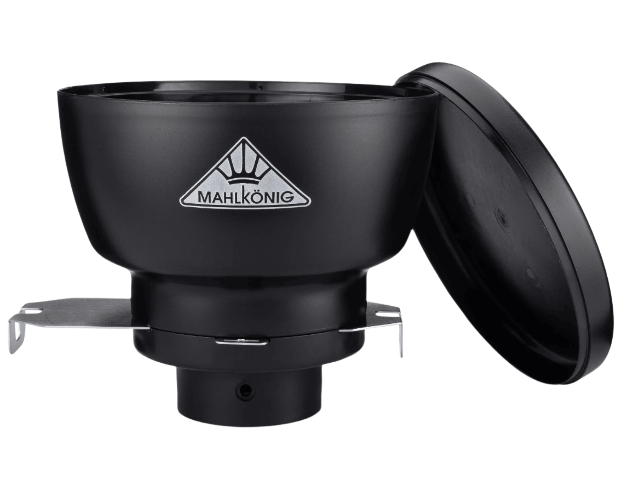 An image of EK43 Mini-Hopper, Black with open top lid