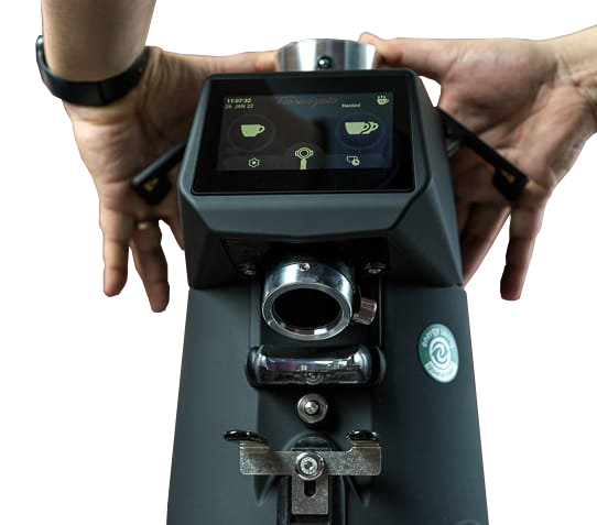 Man testing the Fiorenzato F83 E PRO On Demand Espresso Grinder
