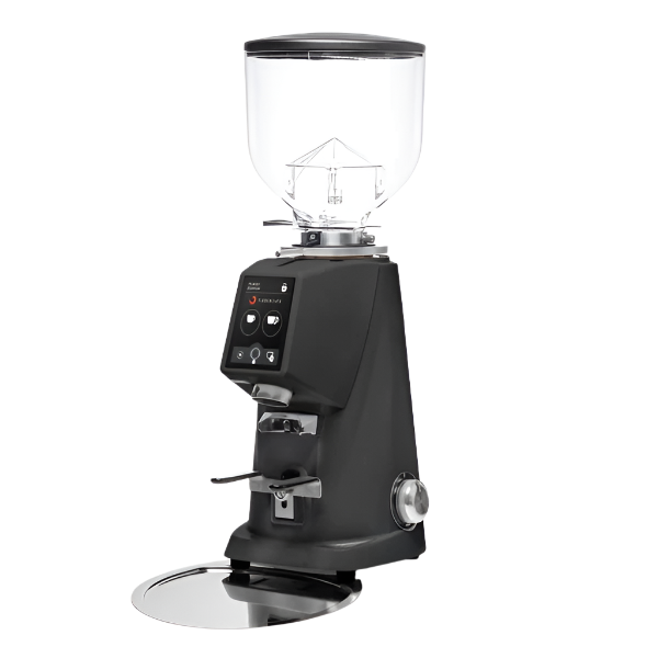 Angled Front image of a black Variant of Fiorenzato F4 EVO On Demand Espresso Grinder