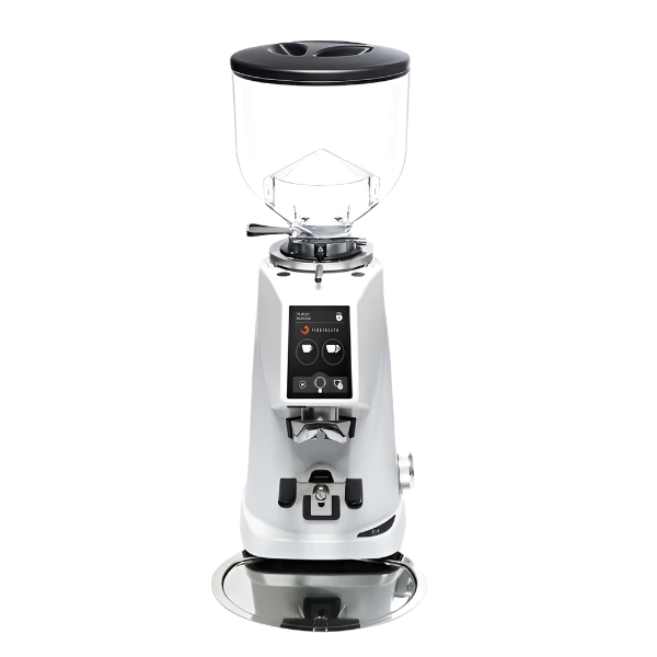 Front image of White Variant Fiorenzato F4 EVO On Demand Espresso Grinder front view