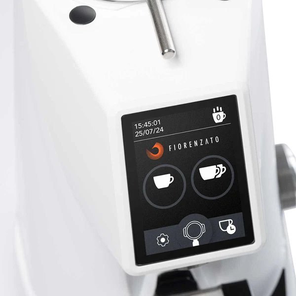 A closer look at the control panel of the Fiorenzato F4 EVO On Demand Espresso Grinder