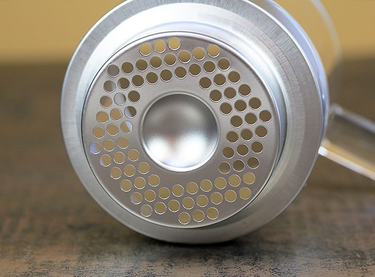 Closer image of the bottom part of Fresh Roast SR540 Glass Roasting Chamber