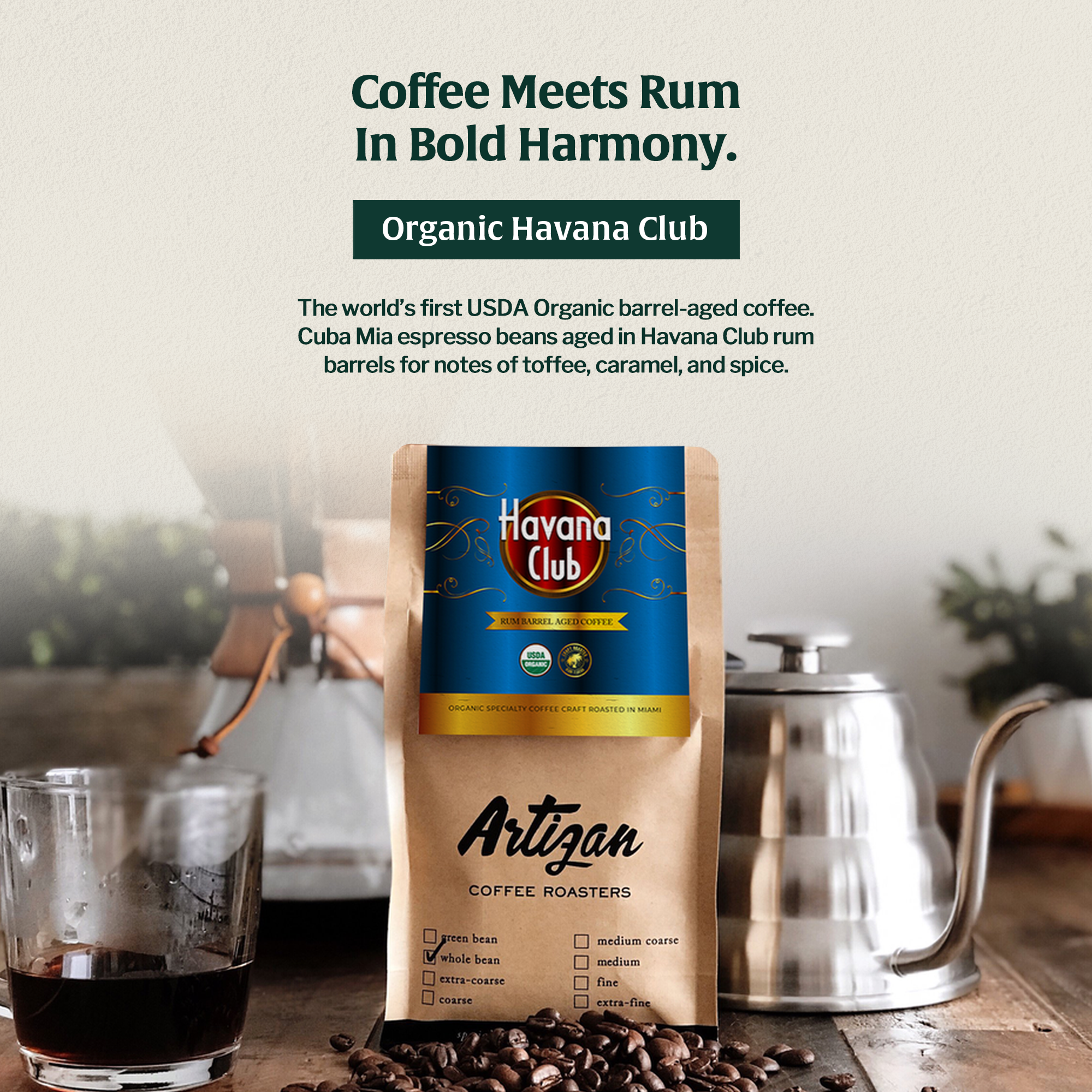 Organic Havana Club Rum Barrel Aged Coffee