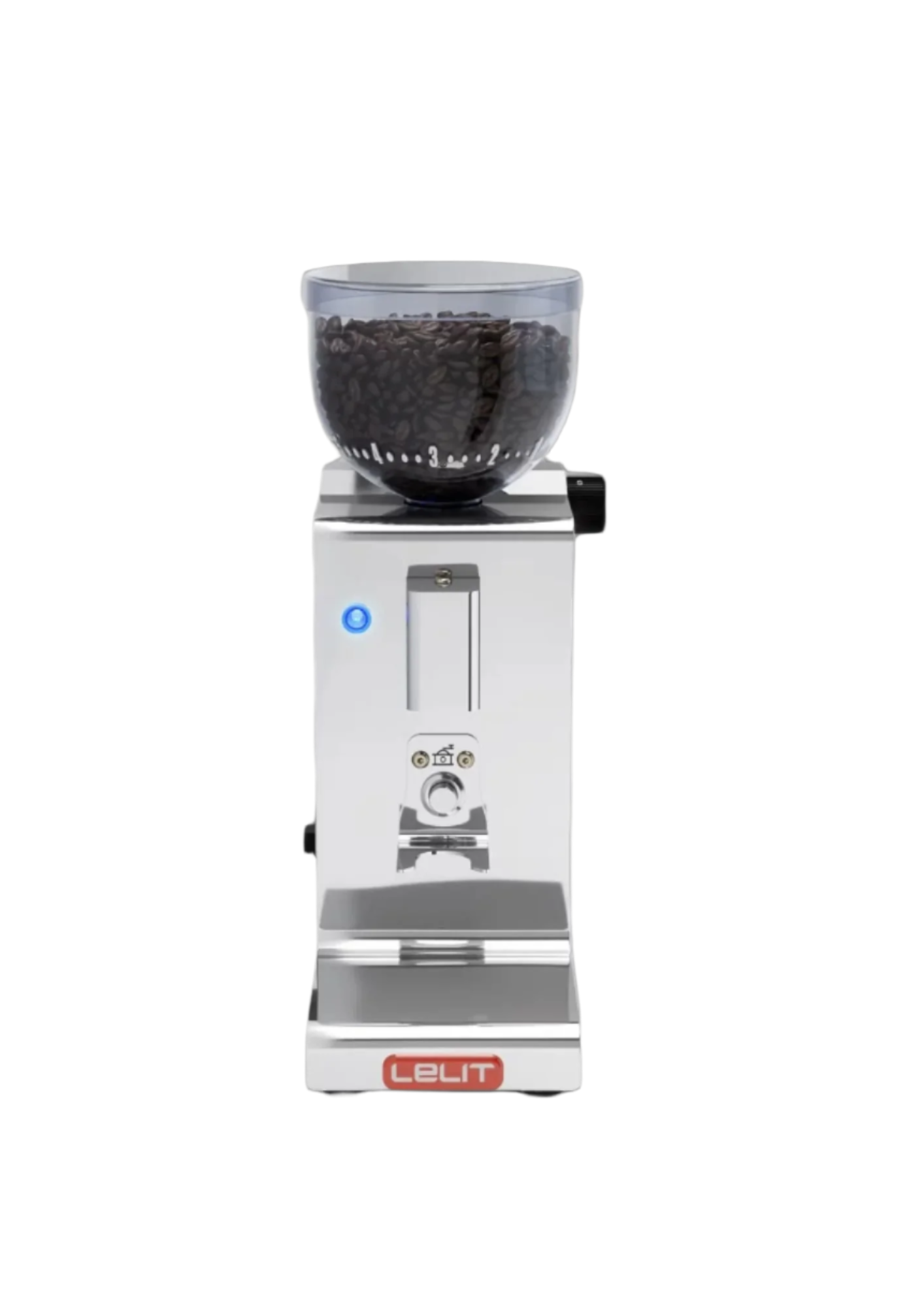 Front image of Lelit Fred Polished Stainless Steel Coffee Grinder
