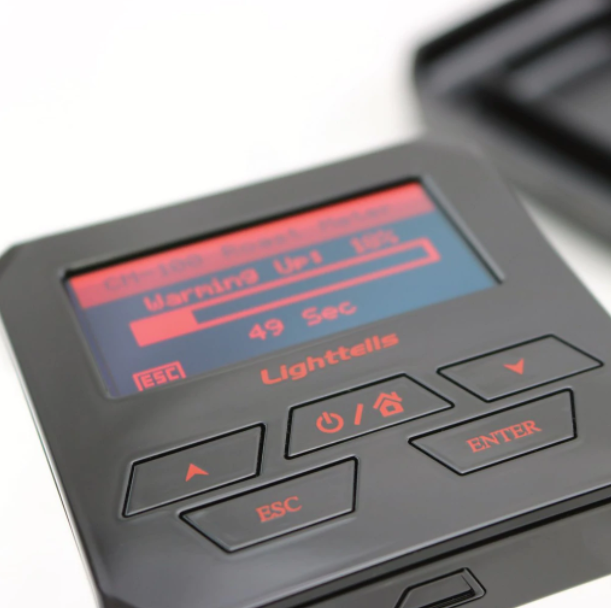 Lighttells CM-100 Plus portable coffee roast analyser with user interface view