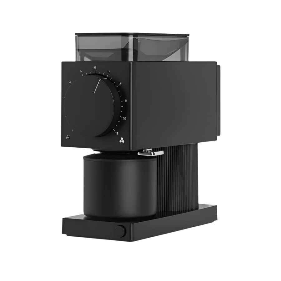 Angled Front image of black variant Ode Brew Grinder Gen 2