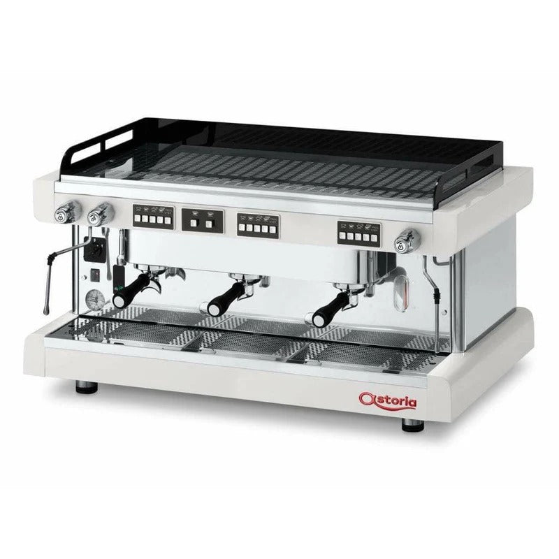 Pratic Avant XTRA SAE3 espresso machine with a white base and black top on a white background