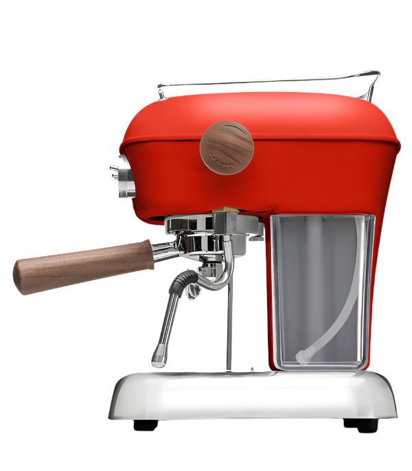 Left Side View of Red Ascaso Dream PID Espresso Machine