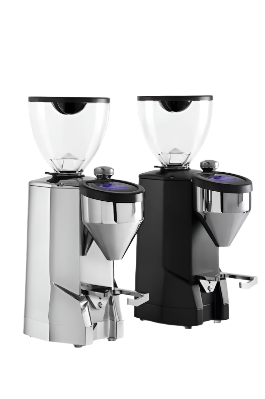 Black and Chrome Variants of Rocket Espresso Super Fausto Commercial Grinder