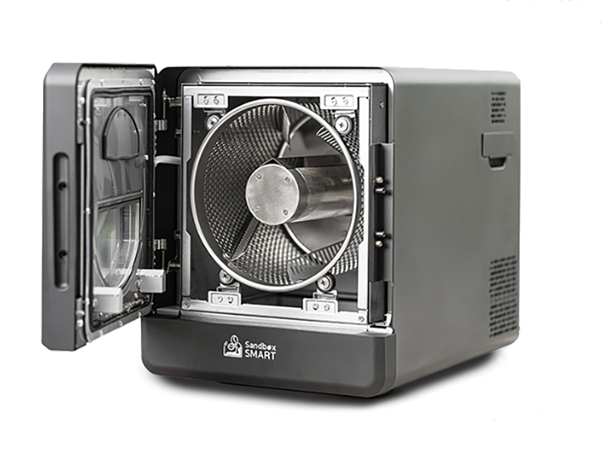Sandbox Smart R2 Home Coffee Roaster front view in sleek black design.