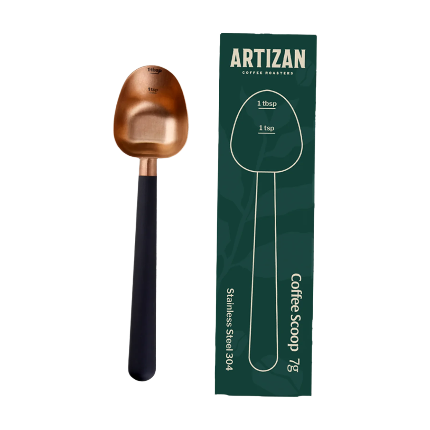 Rose gold long handle coffee spoon measuring scoop – 7g capacity, elegant metallic finish