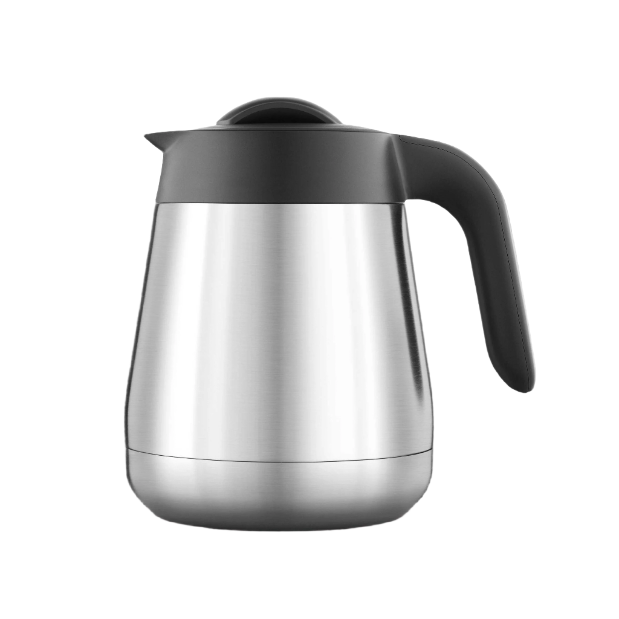 Breville Precision Brewer Thermal replacement carafe—60-ounce double-wall stainless steel insulated jug with black ergonomic handle, flip-top pouring lid, and vacuum seal design to keep coffee hot for hours.