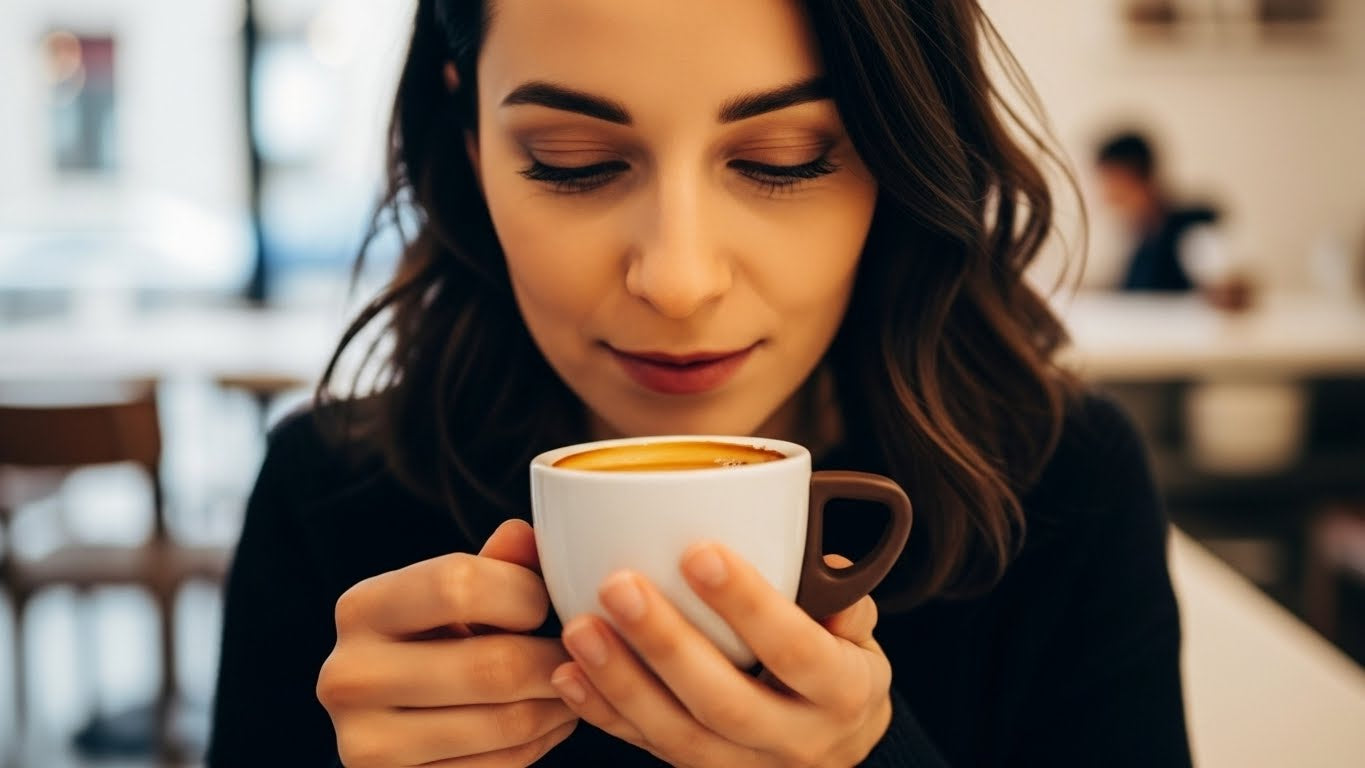 Handcrafted Ceramic Espresso Cup with Wooden Handle