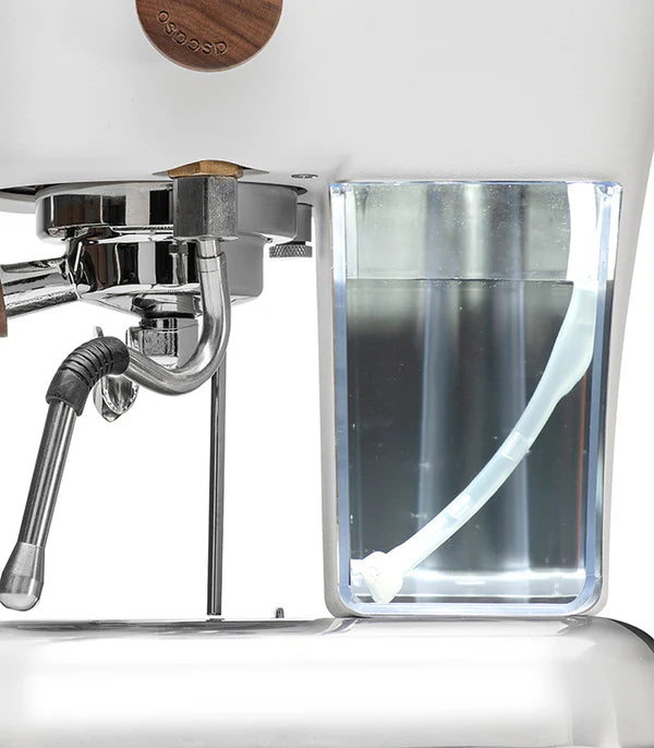 Close look of Water Reservoir of White Ascaso Dream PID Espresso Machine