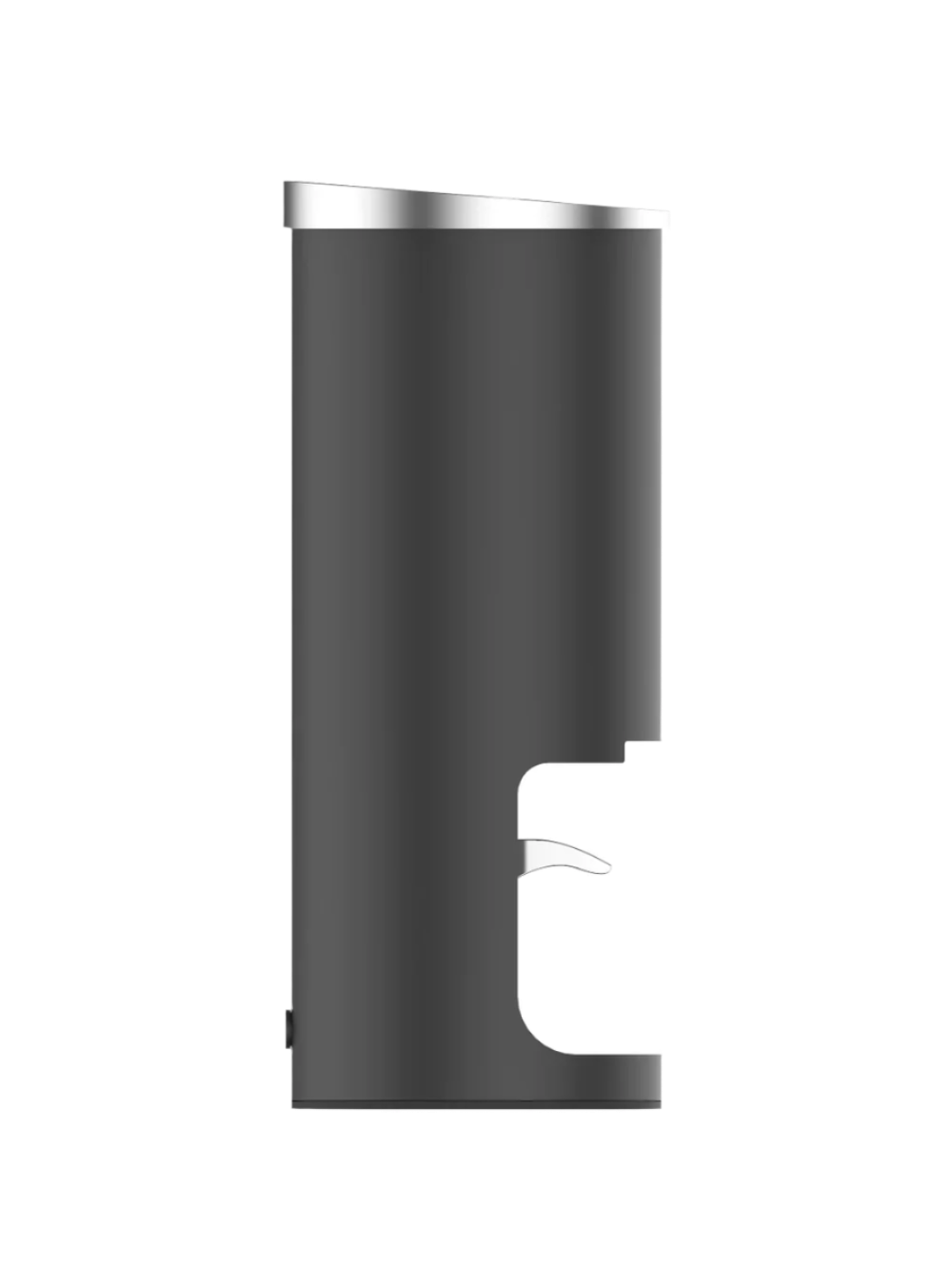 Side view of Cinoart PT2 automatic precision coffee tamper in black finish