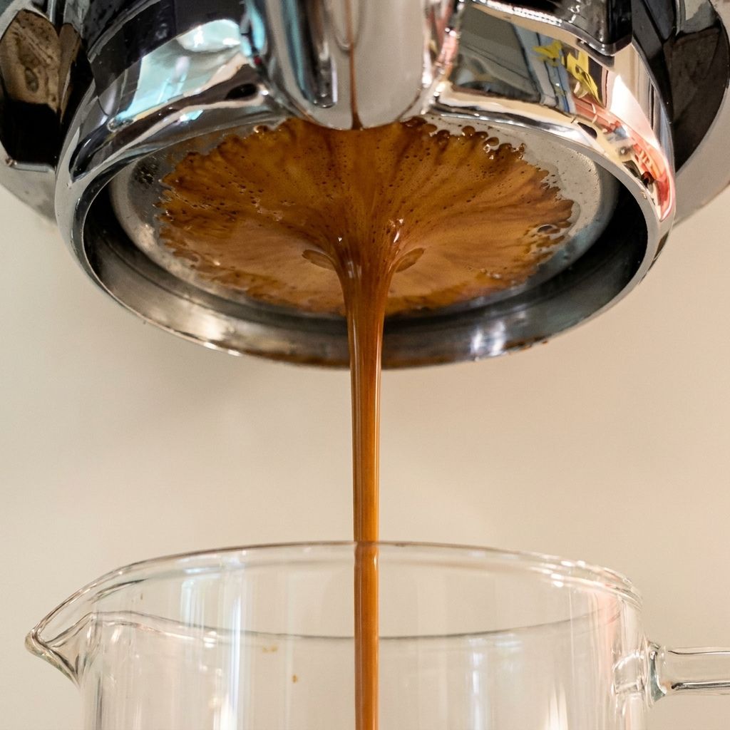 close up shot brewing coffee