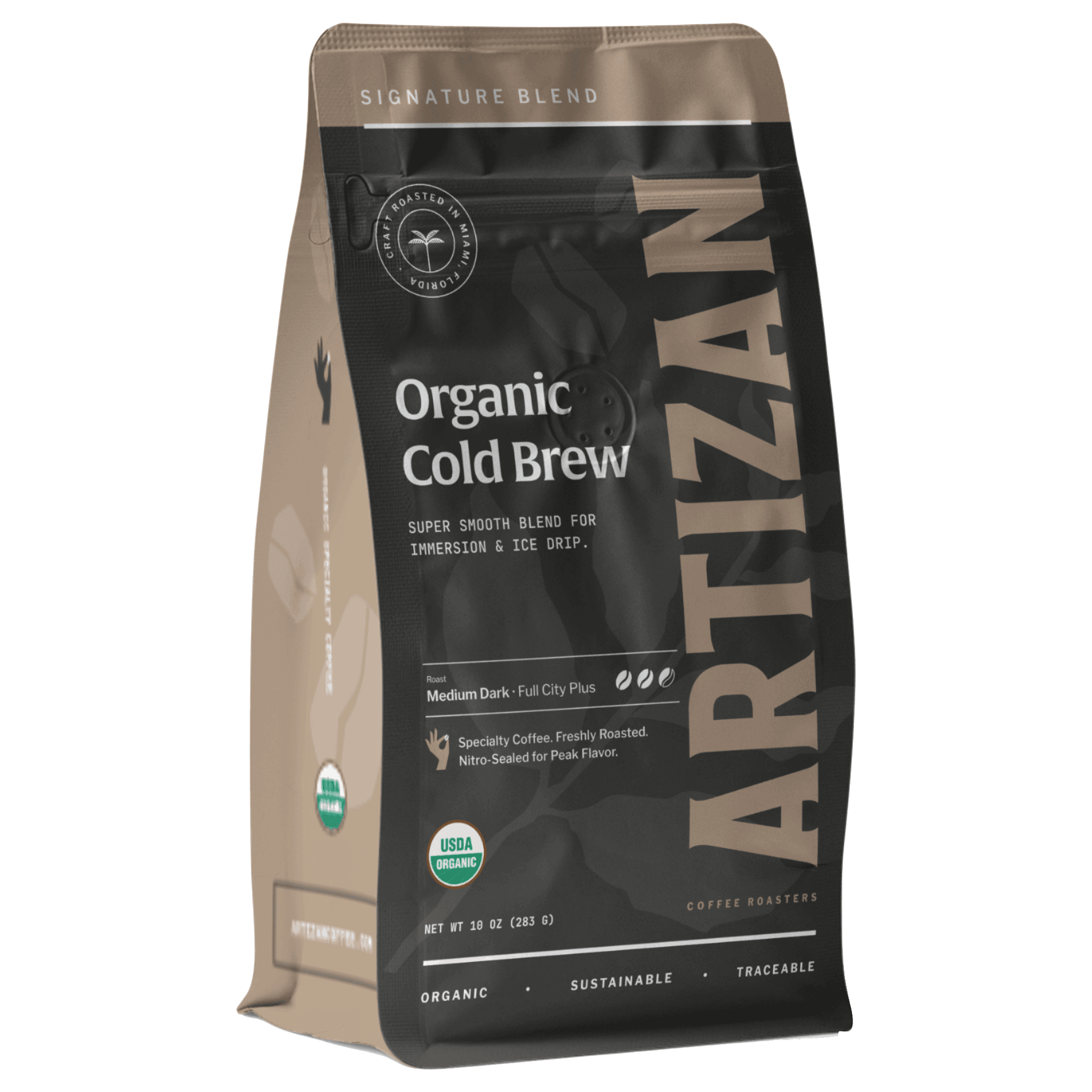 artizan organic cold brew whole beans and ground coffee 3D