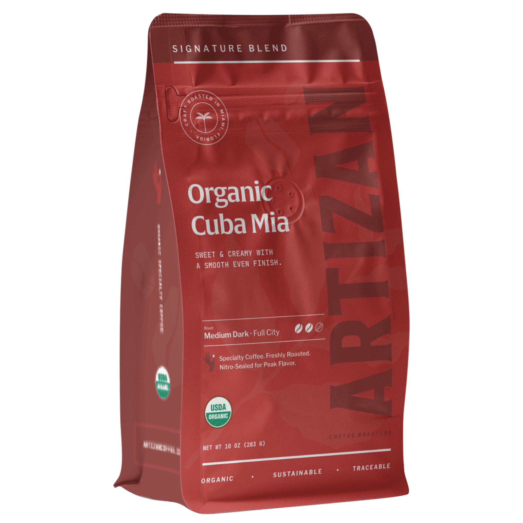 artizan organic cuba mia whole beans and groujnd coffee 3D
