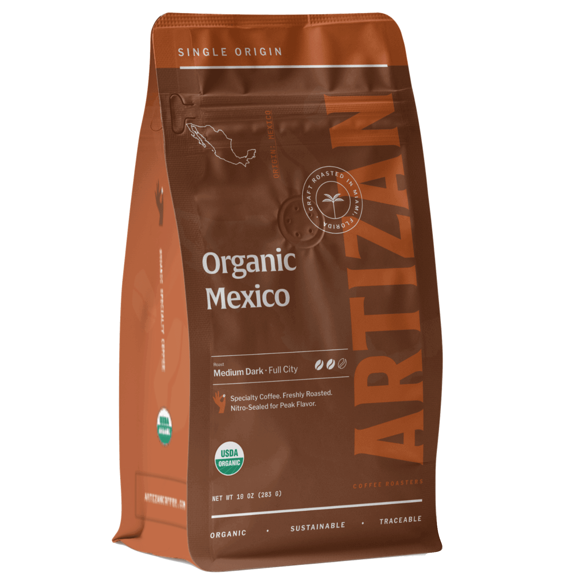 artizan Organic Mexico organic whole bean coffee 3D