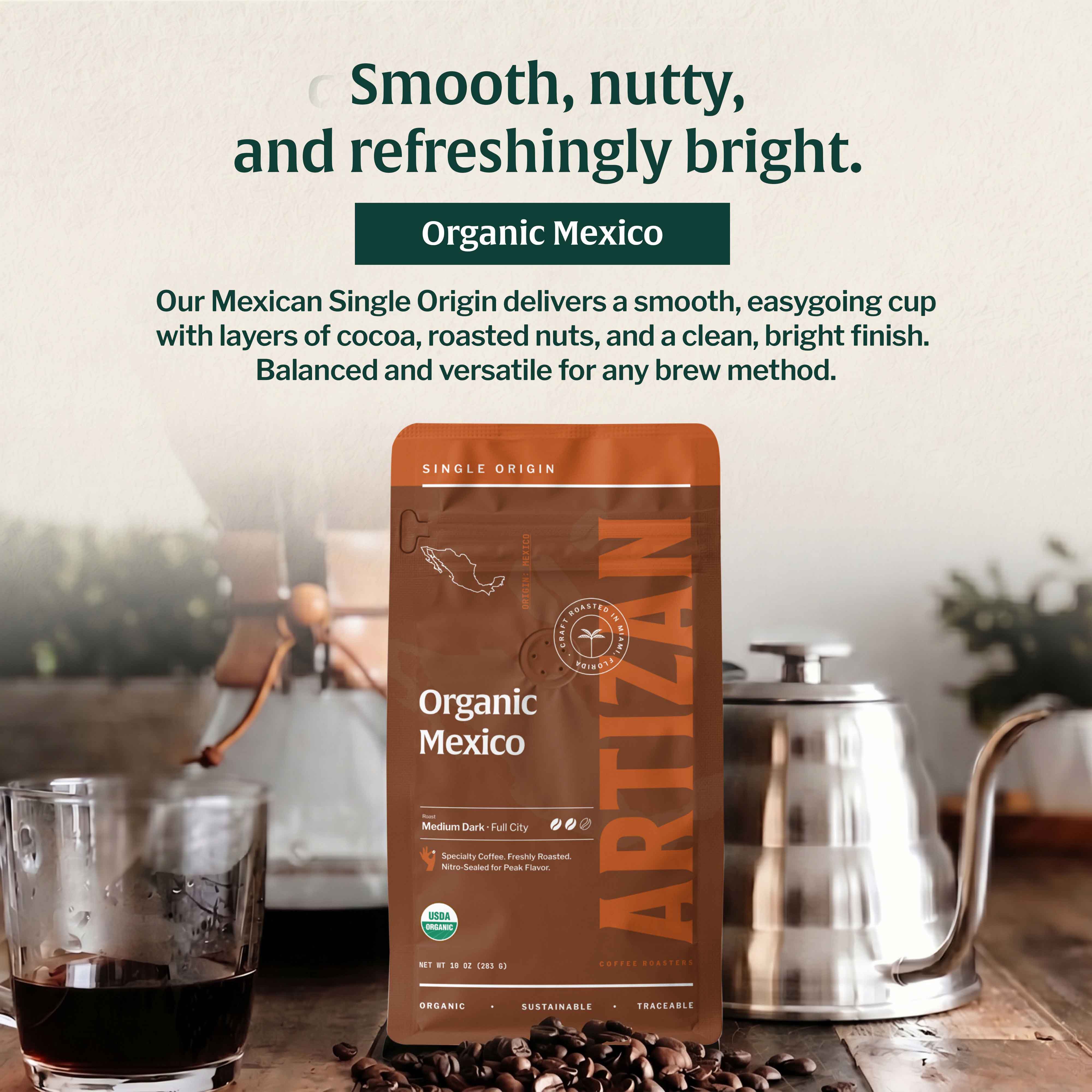artizan Organic Mexico organic whole bean coffee 3D