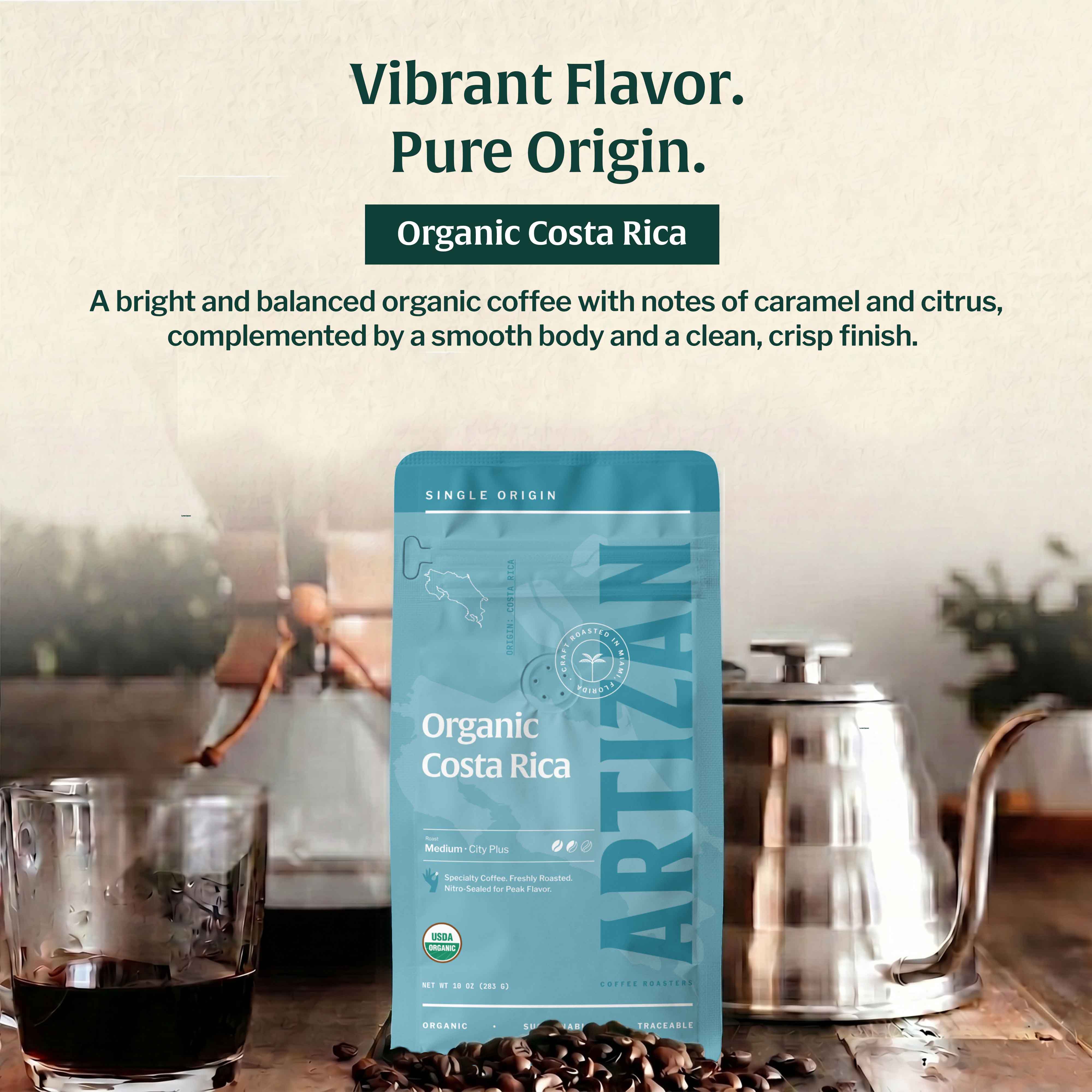 artizan Organic Costa Rica organic whole bean coffee 3D