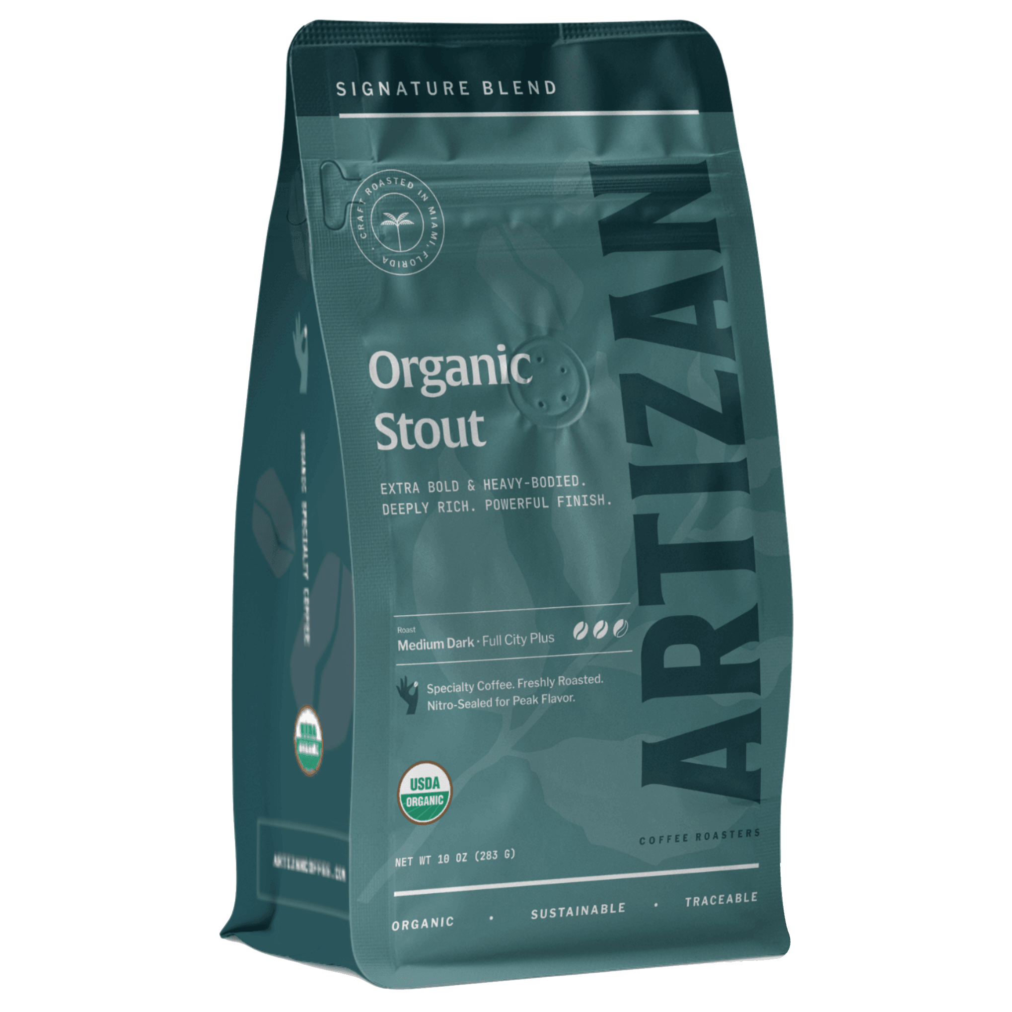 artizan Stout organic coffee whole beans and groujnd coffee 3D
