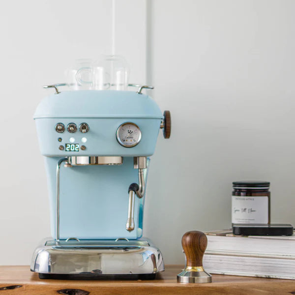 Full on display of Blue Ascaso Dream PID Espresso Machine