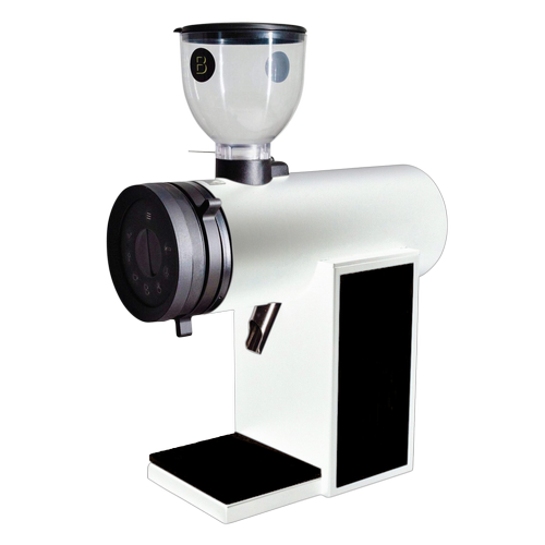 Angled front left image of black-white variant Bentwood Vertical 63 Grinder