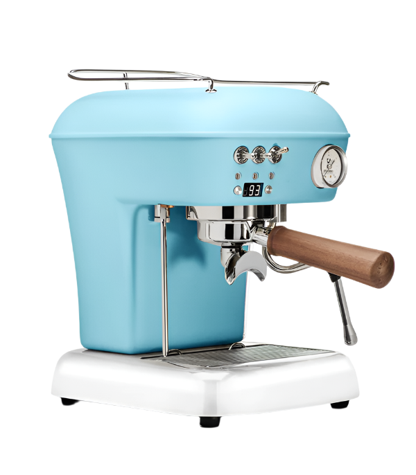 Right Angled View of Blue Ascaso Dream PID Espresso Machine