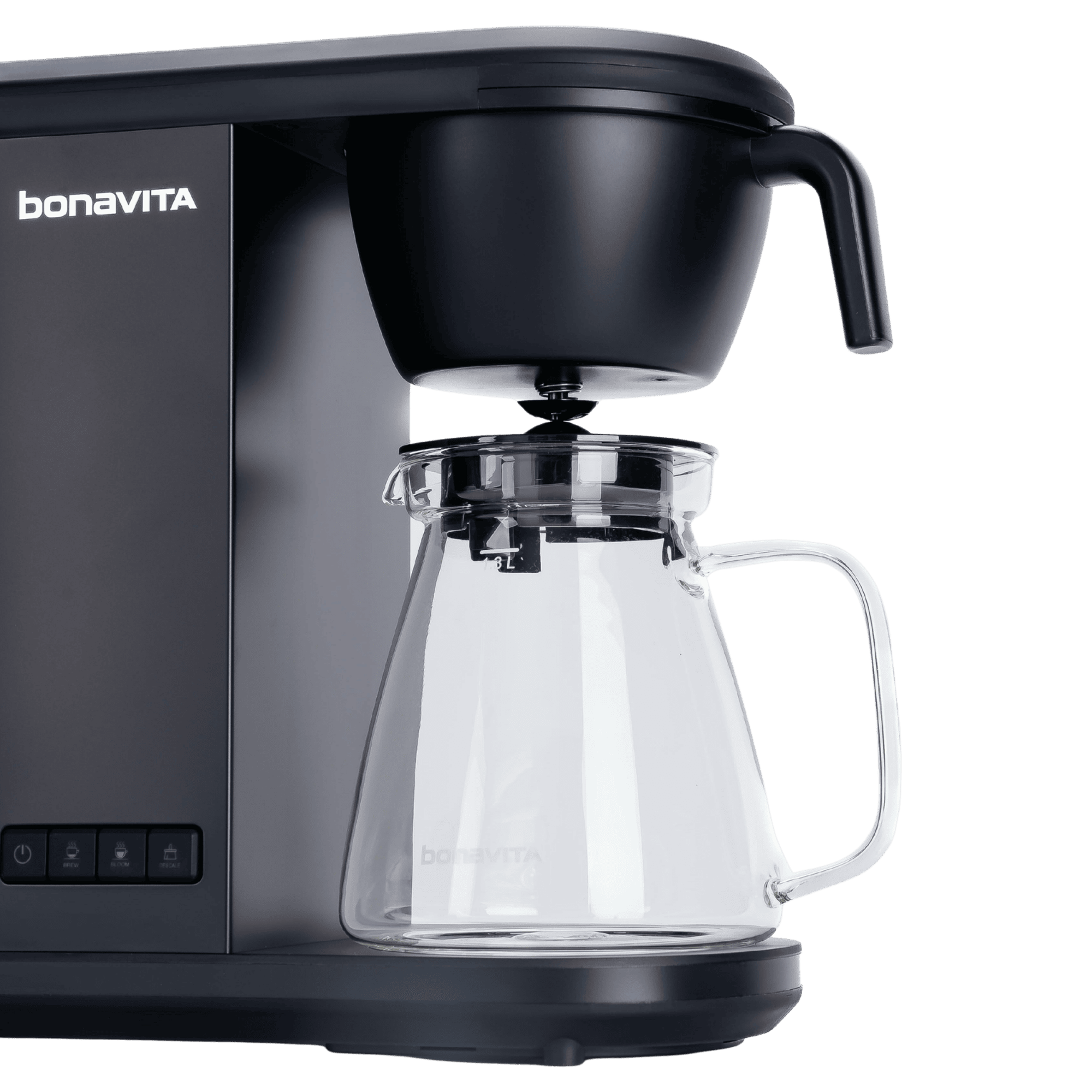 Enthusiast 8-Cup Drip Coffee Brewer with 1.3L Thermal or Glass Carafe Bonavita matte black stainless with 1.3L glass carafe.