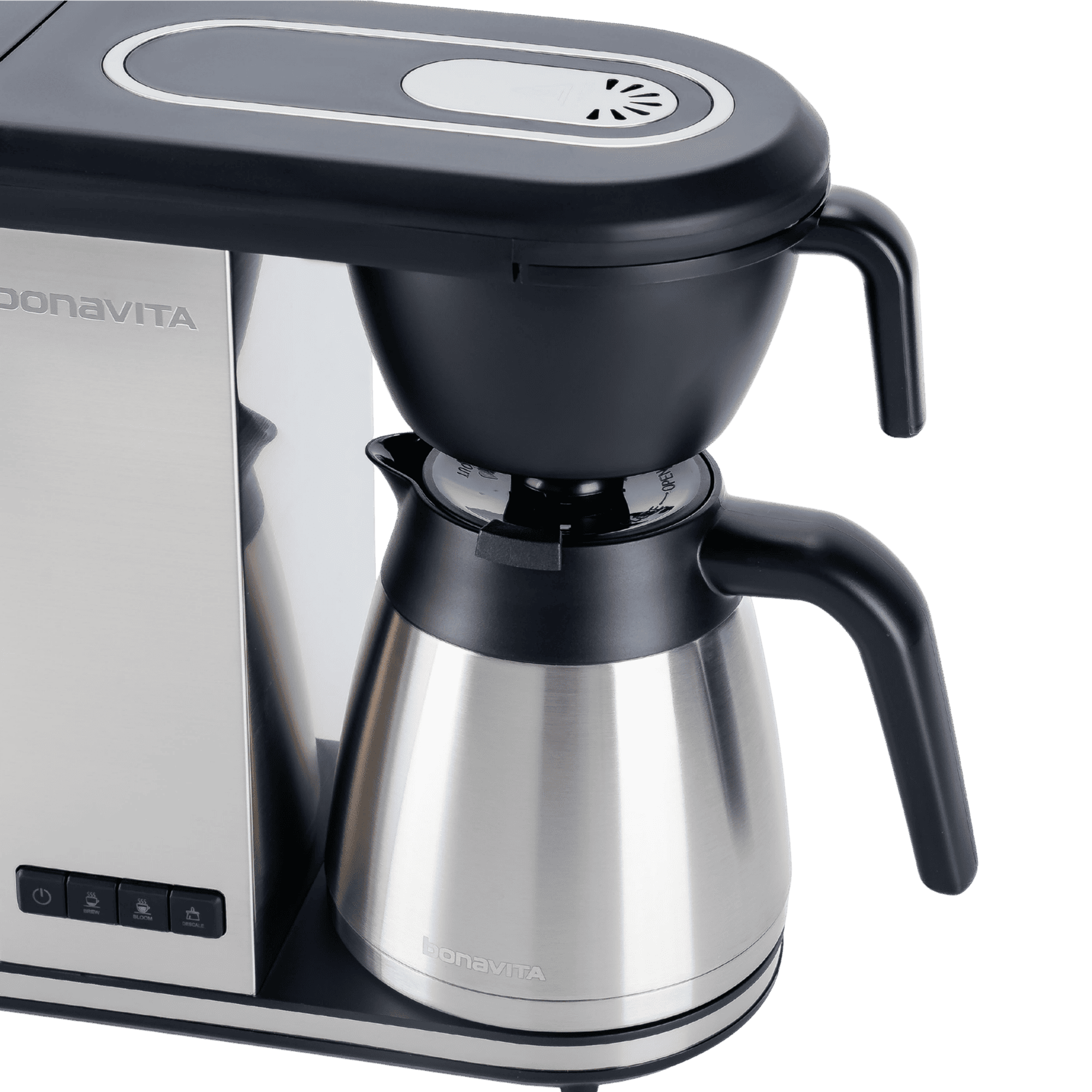 Enthusiast 8-Cup Drip Coffee Brewer 1.3L Thermal Carafe Bonavita drip coffee brewer in matte black and stainless thermal carafe