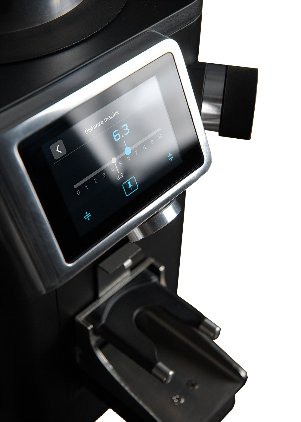 Close Up Image of control panel of Ceado REV Steel Commercial Espresso Grinder