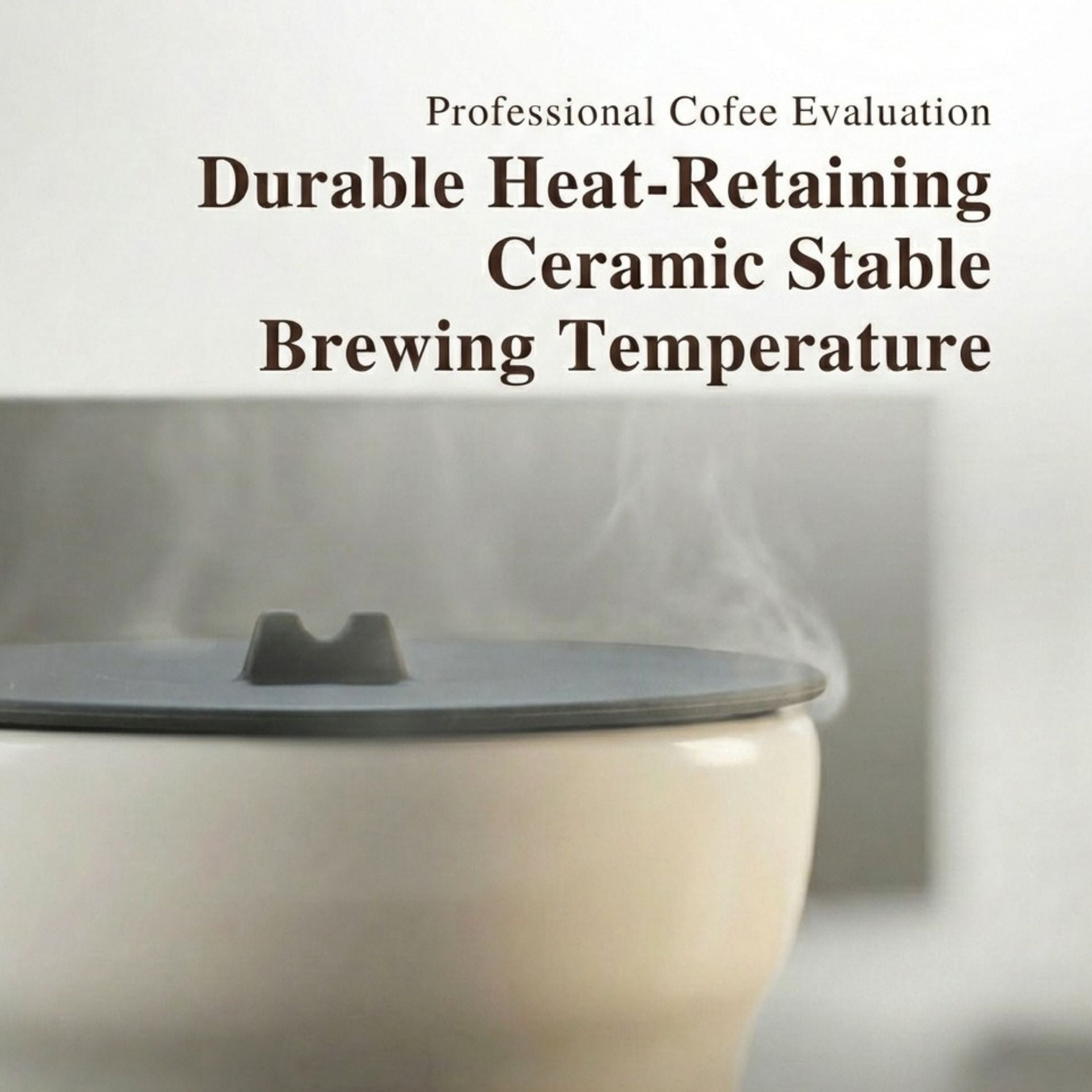 Durable ceramic coffee cupping bowl maintaining stable brewing temperature