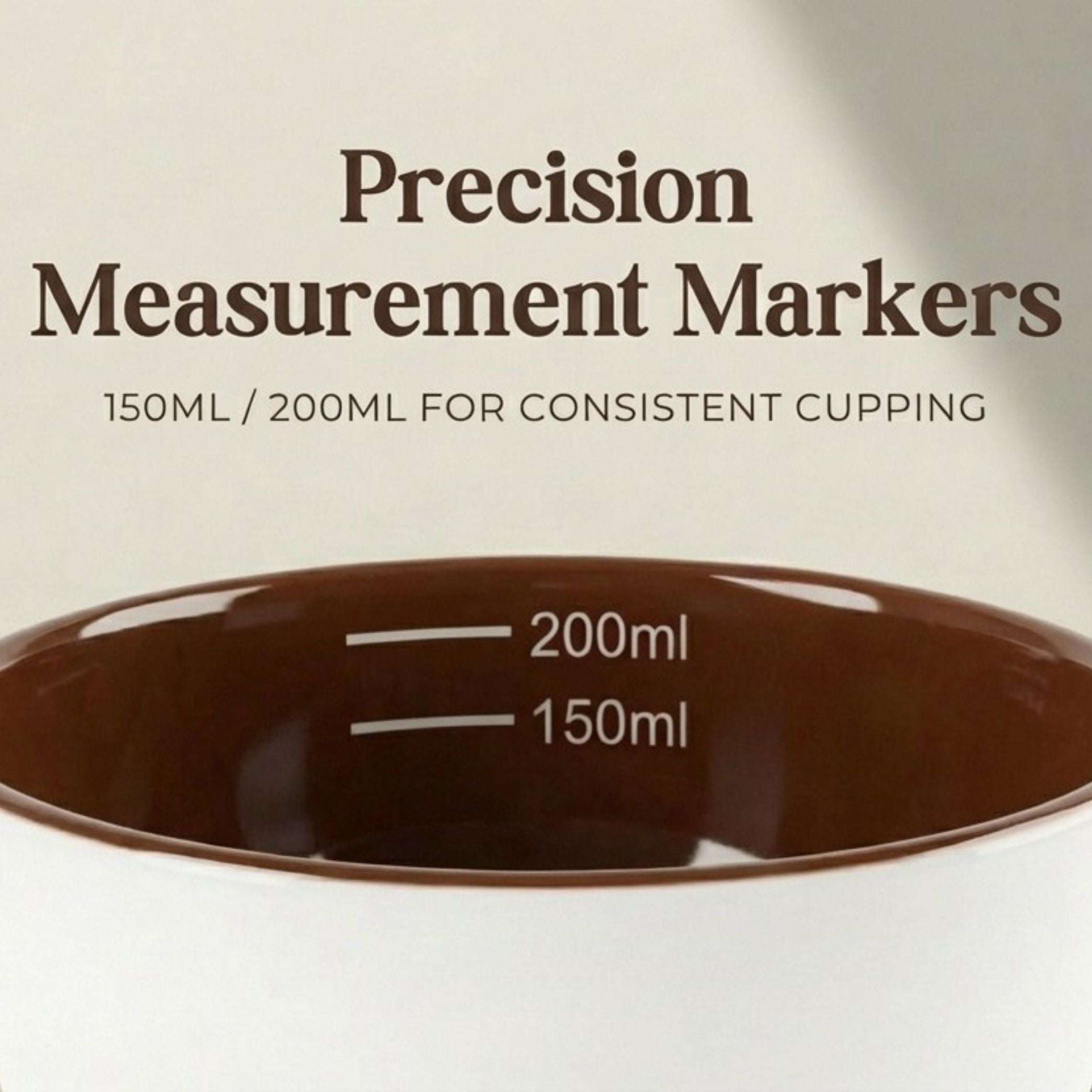 precision measurement markers with 150ml and 200ml for consistent cupping