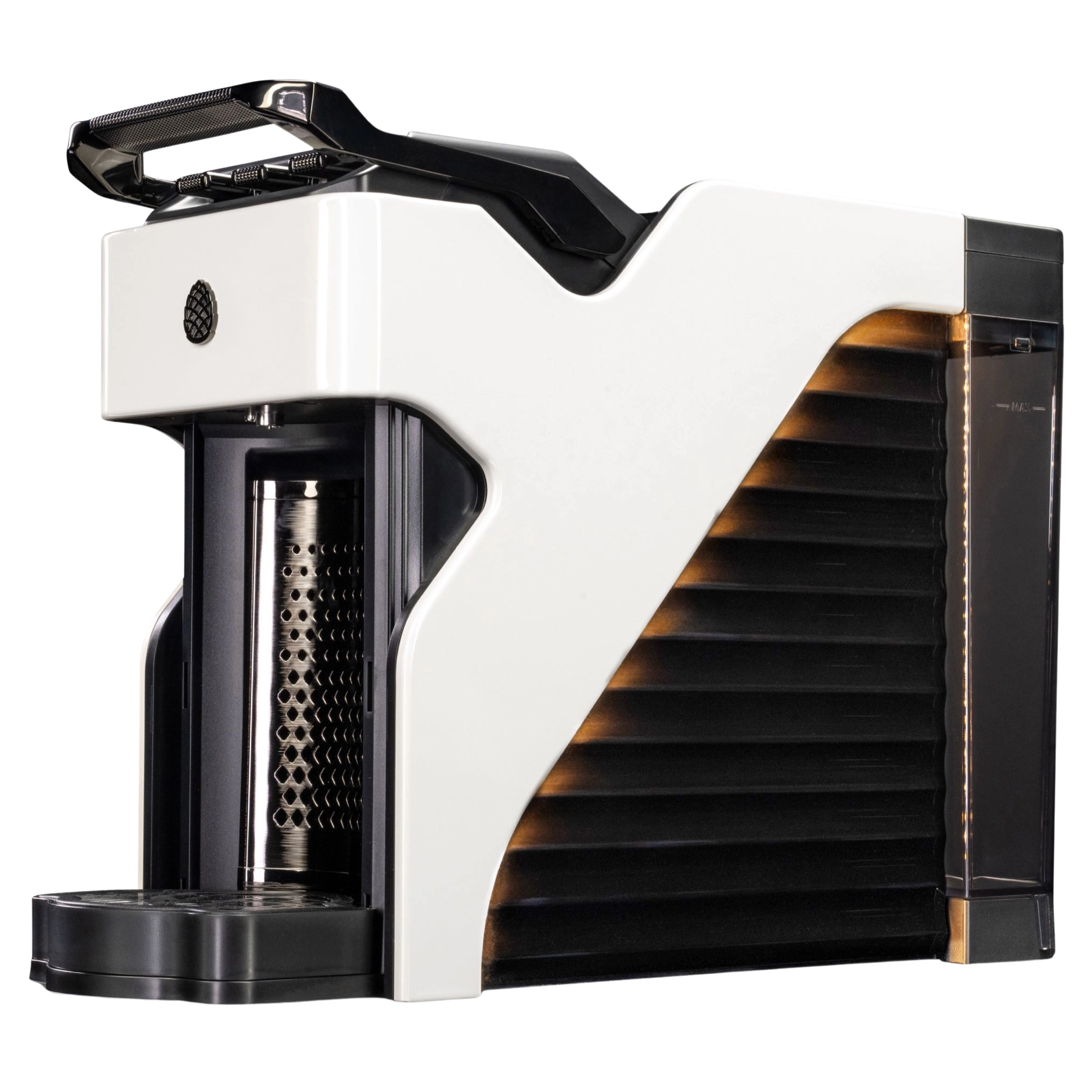 Milton Coffee Line1 Nespresso Compatible Brewer in Glacier & Onyx– three-quarter view
