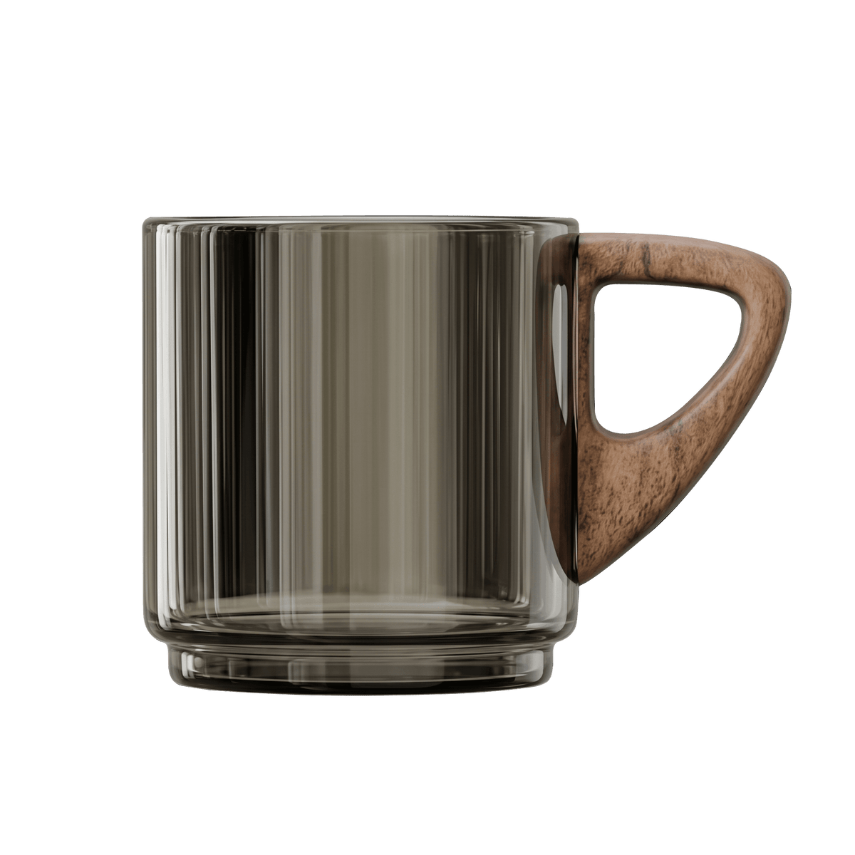hadcrafted glass espresso cup with wooden handle hero image