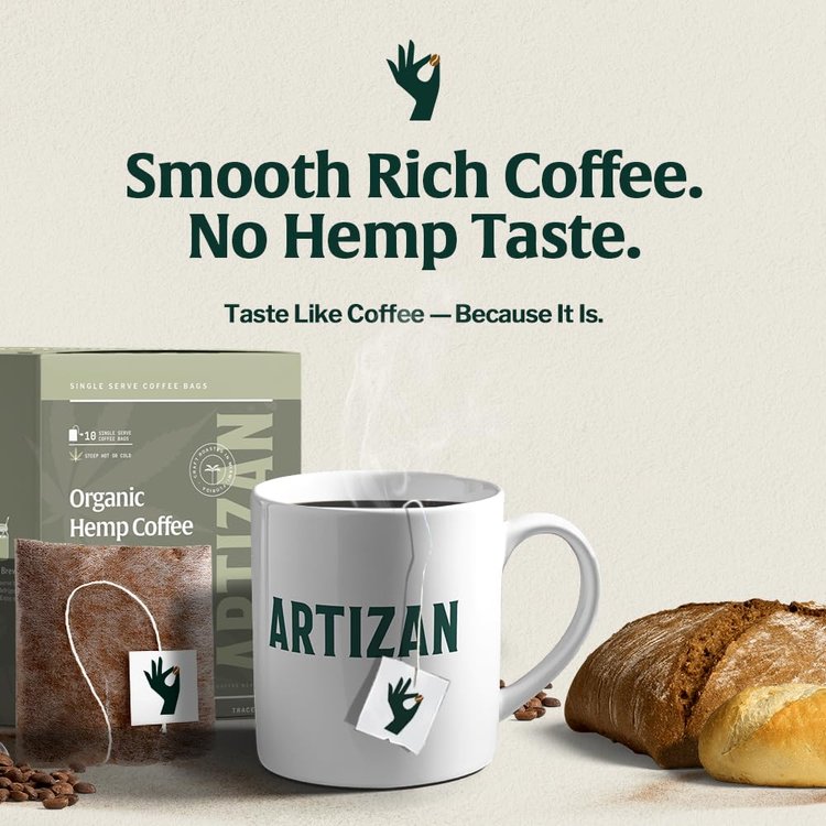 Organic Hemp Coffee Sachets Espresso - No Hemp Taste, Taste Like Coffee
