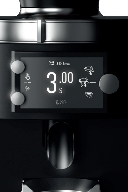 A closer look at digital panel of Mahlkonig E65S GbW Espresso Grinder