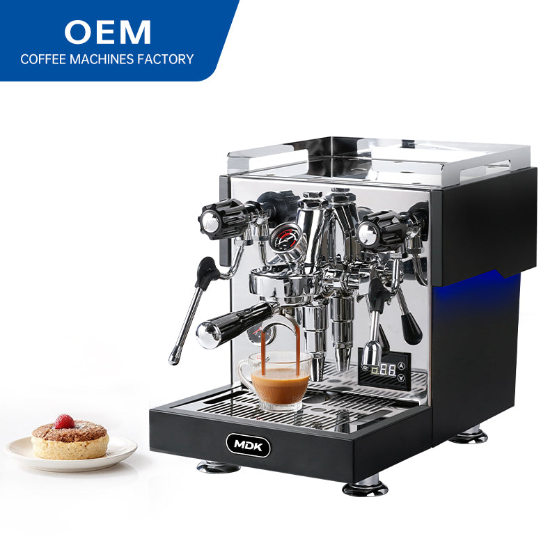 Mandike MC-6S Tabletop Coffee Machine with espresso cup and cupcake